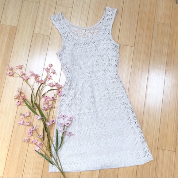 Urban Outfitters Dresses & Skirts - UO PINS & Needles beige crochet dress, S/M.
